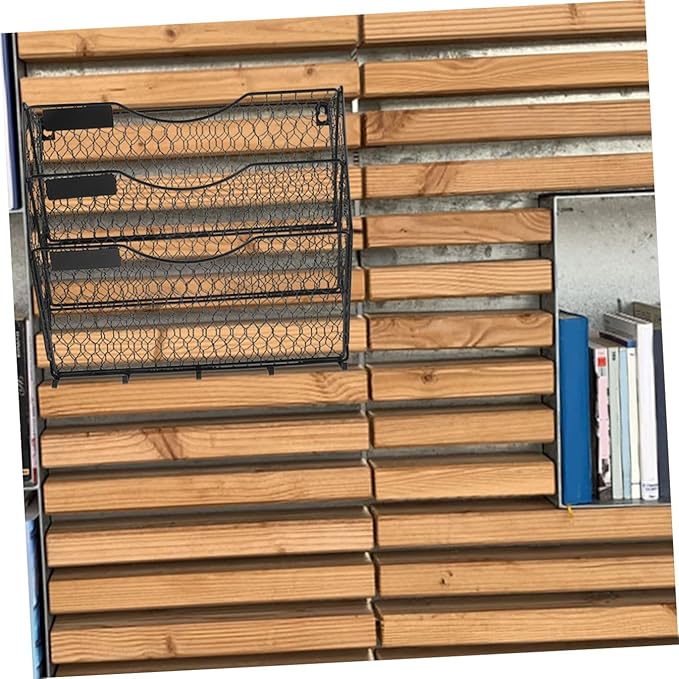 Metal Book Rack Wall Mount File Basket Wire Baskets for Organizing Wall Magazine Holder