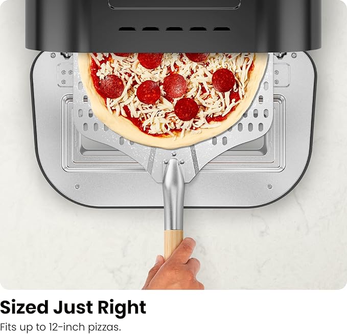 CHEFMAN Indoor Pizza Oven - Makes 12 Inch Pizzas in Minutes, Heats up to 800°F - Countertop Electric Maker with 5 Touchscreen Presets, Pizza Stone and Peel Included - Stainless Black