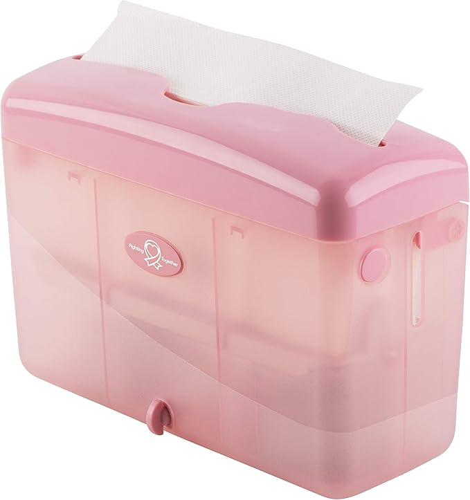 EZbrnd Countertop SLIMFOLD Hand Towel Dispenser for Kitchen/Bathroom/Office/RV/Airbnb, Guest Towel Holder, Pink