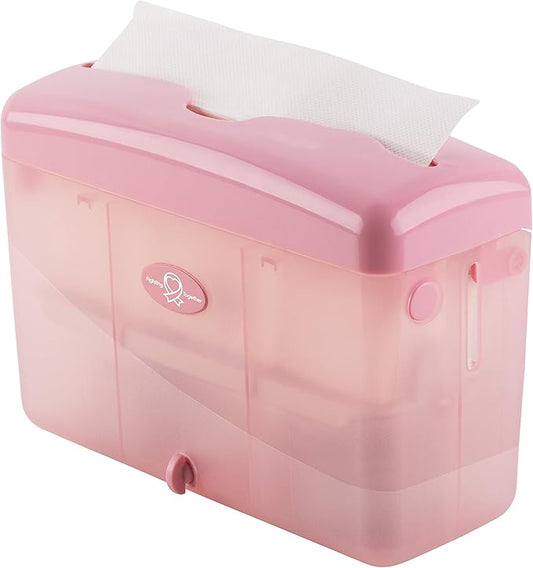 EZbrnd Countertop SLIMFOLD Hand Towel Dispenser for Kitchen/Bathroom/Office/RV/Airbnb, Guest Towel Holder, Pink