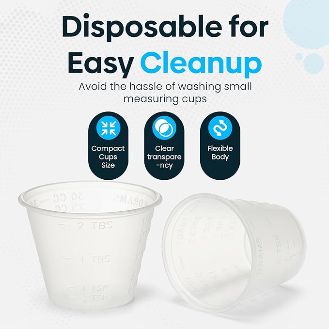 [1000 Count - 1 oz.] Perfect Stix Disposable Graduated Plastic Medicine Cups - For Mixed Pills, Medication Measuring, Resin Mixing, Mouthwash