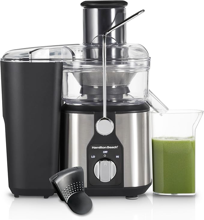Hamilton Beach Easy Clean Juice Extractor with Easy Sweep cleaning tool, 3" Big Mouth chute, R67870 (Renewed)