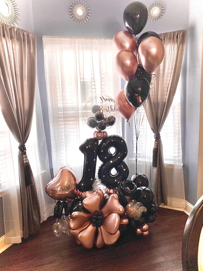 Black Number 16 Balloon, Number Balloons for Boys Girls, 40 Inch 61 Balloons for Birthday, Anniversaries, Big Events, School Class Party