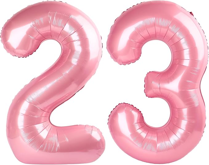 40 Inch Numbers 23 Balloon, Big Foil 23th Birthday Balloons Decorations for Women, Pastel Pink Number Balloon for 2 3 23 32 Wedding Memorial Day's Graduation Supplies
