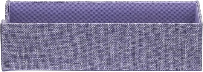Household Essentials 2-Pack of Drawer Organizers, Sturdy Chipboard With Soft Polyester Cover, Handy and Fashionable Organization Solution, 3” H x 4” W x 12” D, Iris