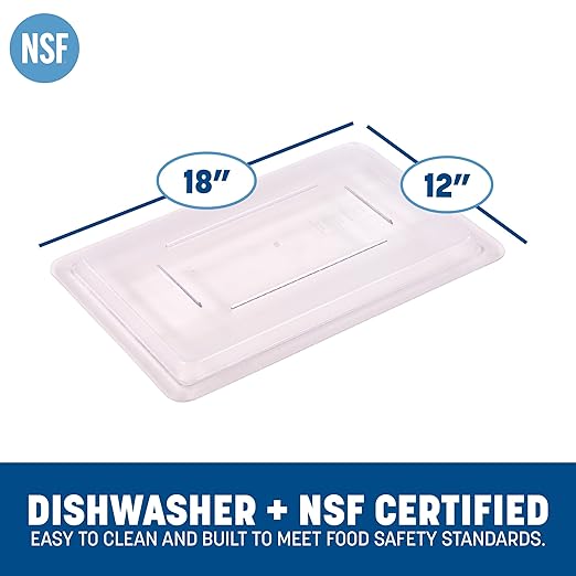 Carlisle FoodService Products Storplus Food Storage Container Lid with Stackable Design for Catering, Buffets, Restaurants, Polycarbonate (Pc), 18 X 12 Inches, Clear