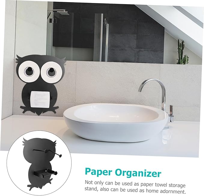 Lovely Owl Tissue Stand Paper Towel Holder Bathroom Toilet Paper Storage Rack for Home Office Kitchen Decor Easy Extract and Multi-use Organizer