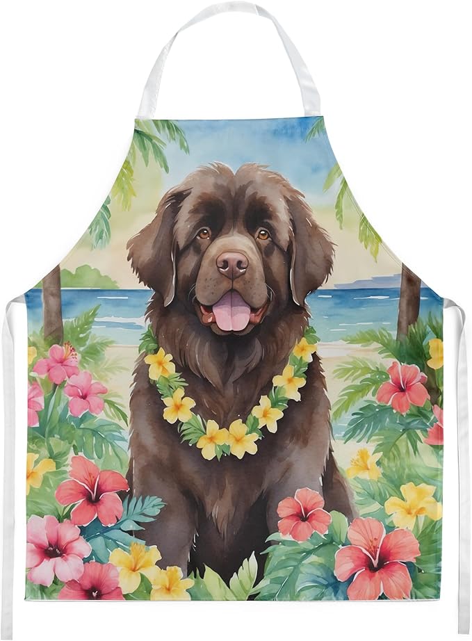 Caroline's Treasures Newfoundland Luau Apron Cooking Kitchen Server Baking Crafts Gardening for Adult Women Men, Unisex, Large, Multicolor