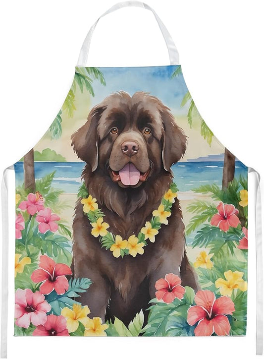 Caroline's Treasures Newfoundland Luau Apron Cooking Kitchen Server Baking Crafts Gardening for Adult Women Men, Unisex, Large, Multicolor
