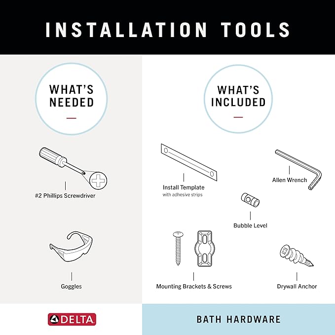 Delta Arvo (1-Pack) 18'' w/ 6" Extender Towel Rack for Bathroom SpotShield Brushed Nickel Extendable 18-24" Towel Bar for Bathroom Wall Towel Holder Rod Wall Mounted ARV18-DN