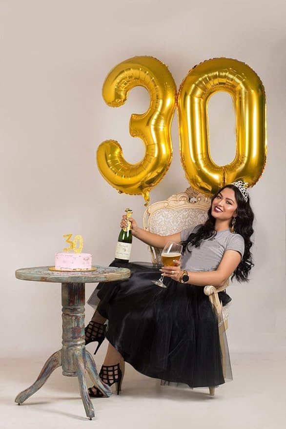 Number 40 Balloon, 40 Inch Gold 40th Birthday Decoration for Women & Men, Large Foil Party Decorations for Engagement Celebration Memorial Day's Supplies