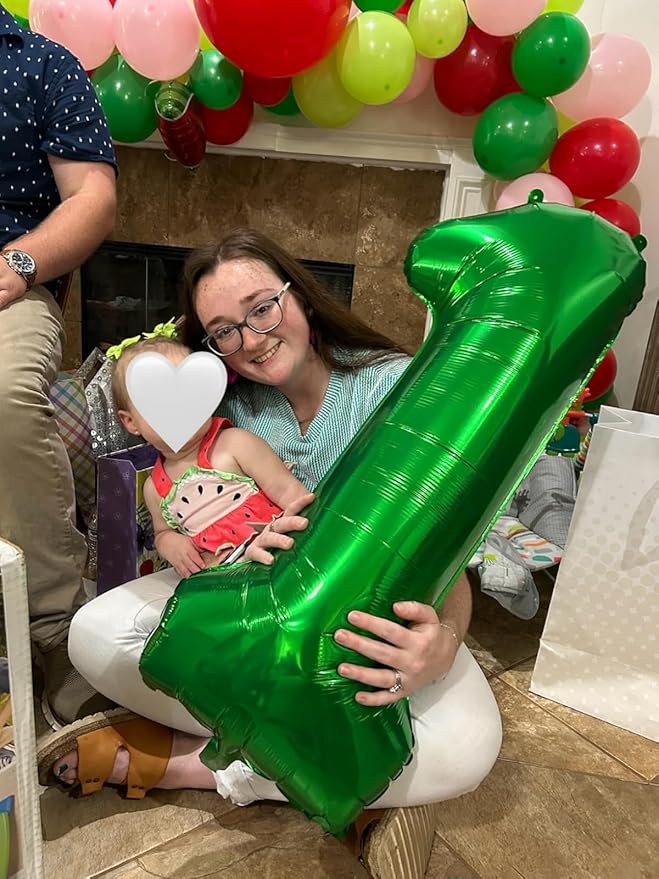 1St Balloons Number for First Birthday, 1 Balloon Numbers 40 Inch, Dark Green for Baby Shower, Big Baloon One for 1 11 12 13 16 18 21 Birthday Wedding Anniversaries Party