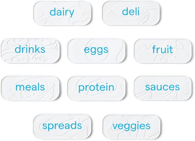 YouCopia ReStickable™ Fridge Labels, 3D Fridge Labels, Reusable Nano-Suction, White