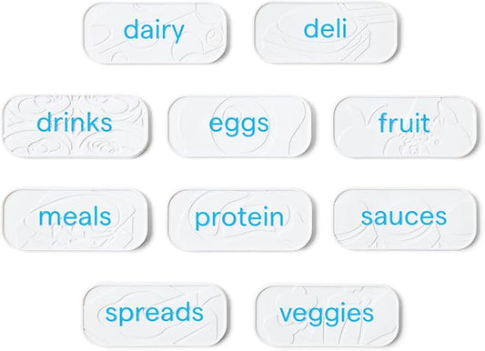 YouCopia ReStickable™ Fridge Labels, 3D Fridge Labels, Reusable Nano-Suction, White
