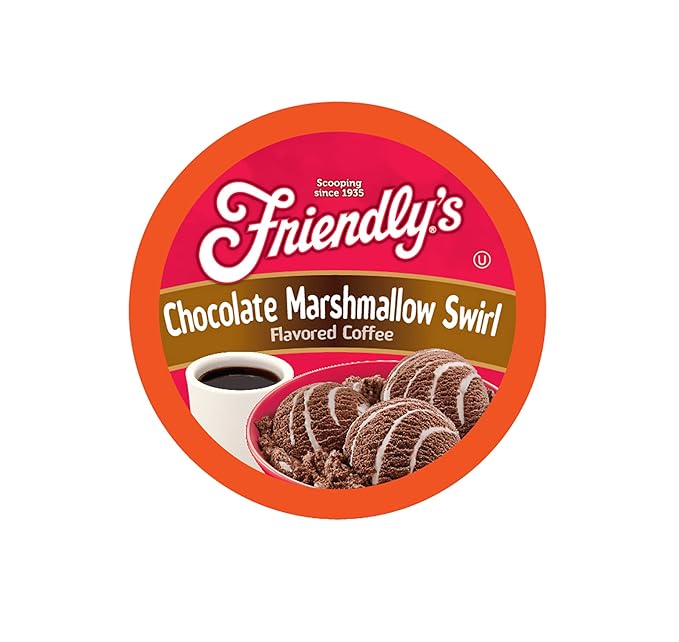 Friendly's Flavored Ice Cream Coffee Pods, for Single Serve Brewers (Chocolate Marshmallow Swirl, 12 Count)