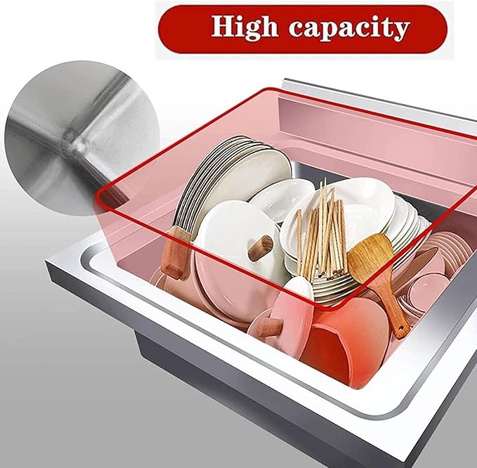 Commercial Stainless Steel Sink Catering Sink 1 Compartment Free Standing Utility Sink for Garage, Restaurant, Kitchen, Laundry Room, Outdoor, Silver, 60cm