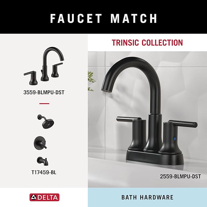 Delta Trinsic (1-Pack) Hand Towel Holder Matte Black Towel Racks for Bathroom Wall Square Towel Ring Holder for Bath Towel Hanger for Kitchen, Bathroom Accessories 759460-BL