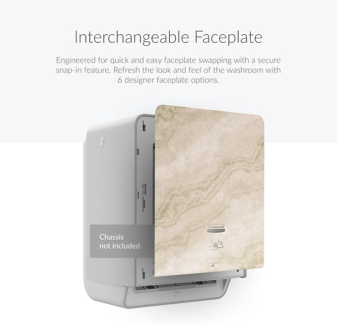 Kimberly-Clark Professional ICON Faceplate (58790), Warm Marble Design, for Automatic Hard Roll Towel Dispensers (Qty 1)