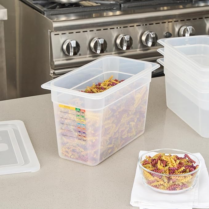 Restaurantware Food Storage Container 10 Pack of 12.7 x 6.8 x 7.8 Inches Plastic Stackable Storage Box White Reusable Label Container Dishwasher Safe For Restaurants And Kitchens