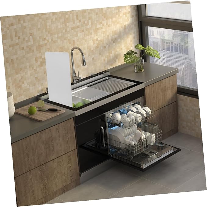 Mipcase 2-Piece Stainless Steel Wall-Mounted Sink Splash Guard Set Kitchen Side Splash Protector Metal Splatter Shield for Cooking