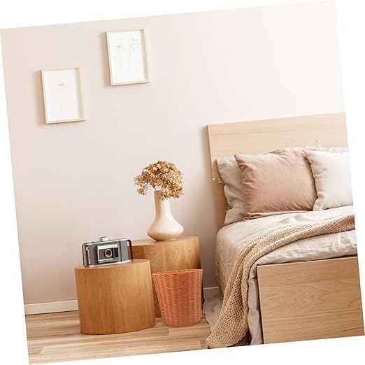 Woven Multi-Function Storage Basket Lightweight Imitation Rattan Trash Bin for Bedroom Kitchen Organizing Versatile Decorative Wastebasket for Various Uses
