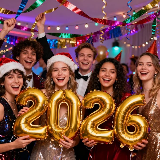 2026 Balloons Gold Number 2026 Balloon-16 Inch Number Foil Balloons for Graduation Party Decorations 2026