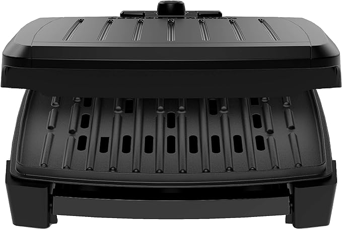GEORGE FOREMAN® Contact Submersible™ Grill, 5-Serving Grill - Adjustable Temperature Control, Black Plates, Wash the entire grill