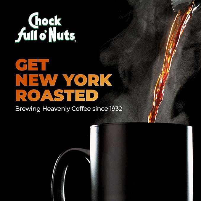 Chock Full o' Nuts French Roast Ground Coffee – Premium Beans in Recyclable Steel Can – Rich Flavor & Aroma, Dark Roast – Perfect for Drip, Pour-Over, Percolator – 10.3 Oz Can, Pack of 6