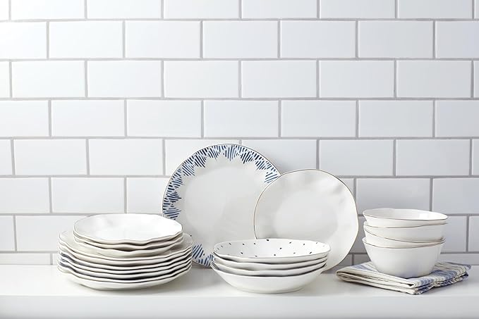 Lenox Blue Bay 4-Piece Set Dinner Plates, 6.45 LB, White
