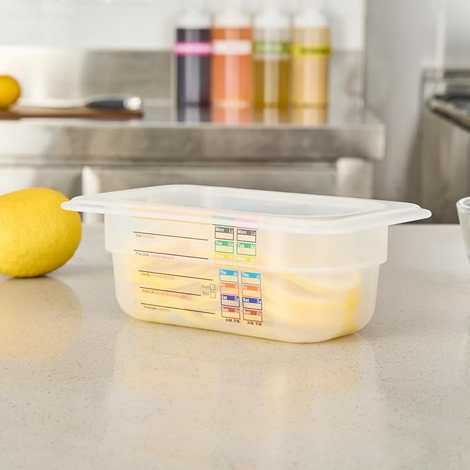 Restaurantware Food Storage Container 10 Pack of 6.8 x 4.2 x 2.5 Inches Plastic Stackable Storage Box White Reusable Label Container Dishwasher Safe For Restaurants And Kitchens
