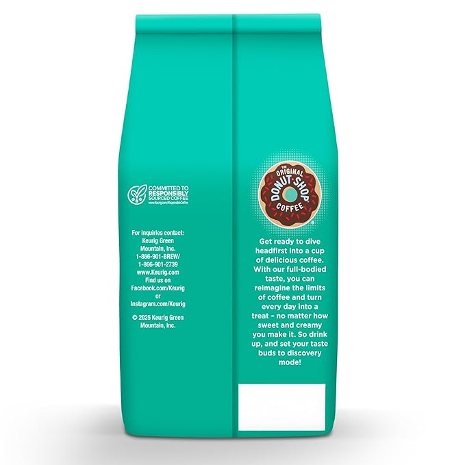 The Original Donut Shop Coffee, Dark, Dark Roast, Ground Coffee, 12 oz Bag
