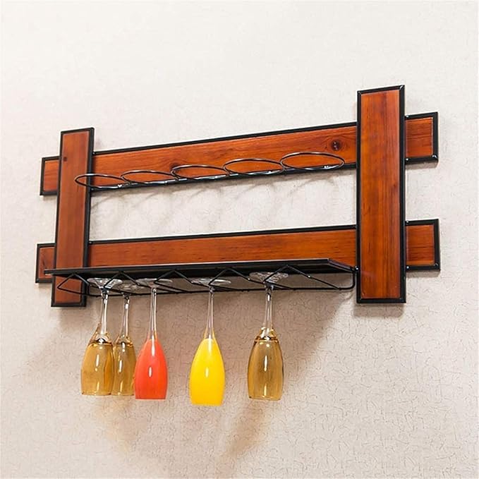Household Items Kitchen Wine Rack Wooden Wine Glass Holder Home Wine Holder European Lovely Decorative Wine Display and Rack for Wine Cellar Bar