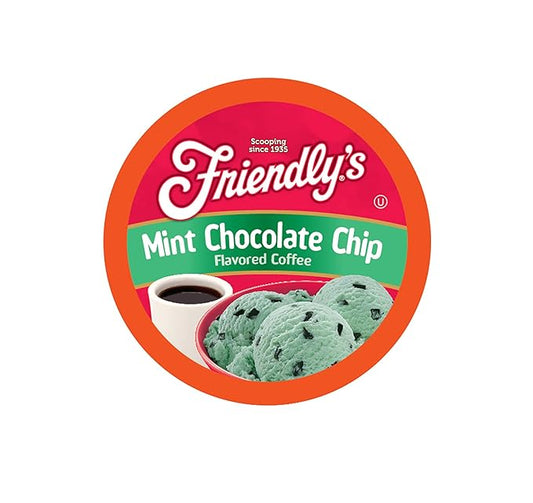 Friendly's Chocolate Mint Ice Cream Flavored Coffee Pods for Keurig K Cup Brewers, Mint Chocolate Chip, 40 Count (Pack of 1)