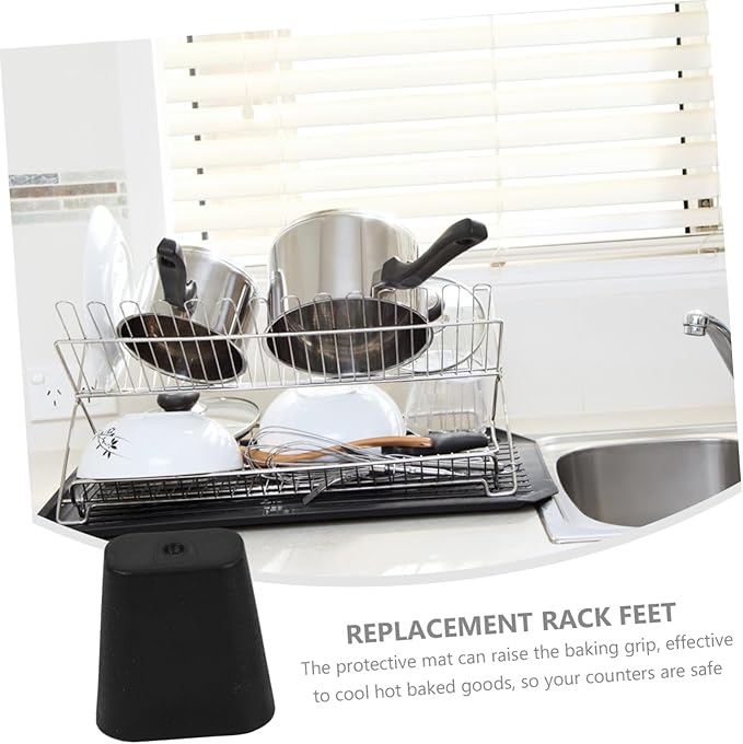 HOMSFOU 20pcs Kitchen Sink Grid Feet Non- Protector for Dish Drying Rack Prevents Scratches and Stains for Home and Culinary Use