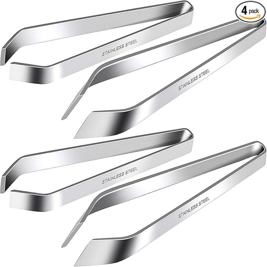 Fish Bone Tweezers, Professional Stainless Steel Flat and Slant Pliers Set for Kitchen Salmon Trout, 2 SET