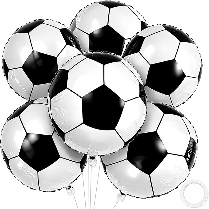 Soccer Party Decorations - 18 Inch Soccer Balloons for Soccer Sports Theme Birthday Party Favors Suppiles | Foil Mylar Helium Balloons for 2026 World Soccer Cup Decorations
