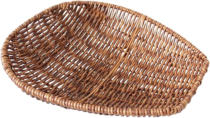 Storage Basket Made of Imitation Rattan, Woven Basket, Multifunctional, Shelf, Vanity Tray for Organizing The Coffee Table, L