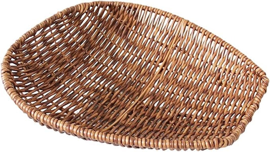 Storage Basket Made of Imitation Rattan, Woven Basket, Multifunctional, Shelf, Vanity Tray for Organizing The Coffee Table, L