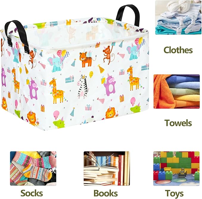 Rectangle Gift Shelf Nursery Storage Basket Laundry Hamper Storage Box and Bins for Home Clothes with Handles