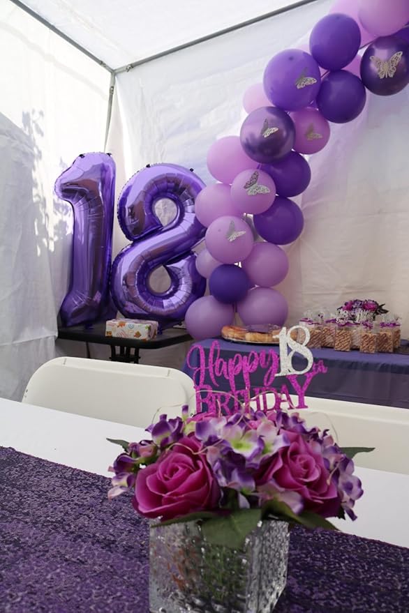 Numbers 8Th Balloon 40 Inch, Purple Birthday Decorations For Women Men, Number Balloons for 8, 18, 28 Wedding, Anniversaries, Celebration, Graduation