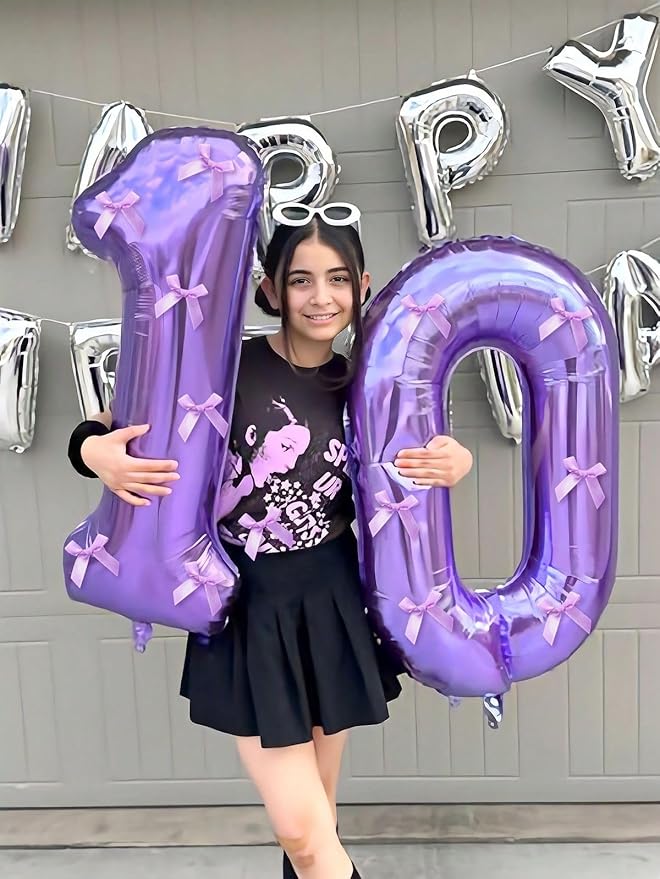 Balloons 50 Number, Foil 40 Inch Purple 50th Birthday Party Decoration for Men & Women, Big Number Balloons Party Supplies for Engagement Wedding Anniversary