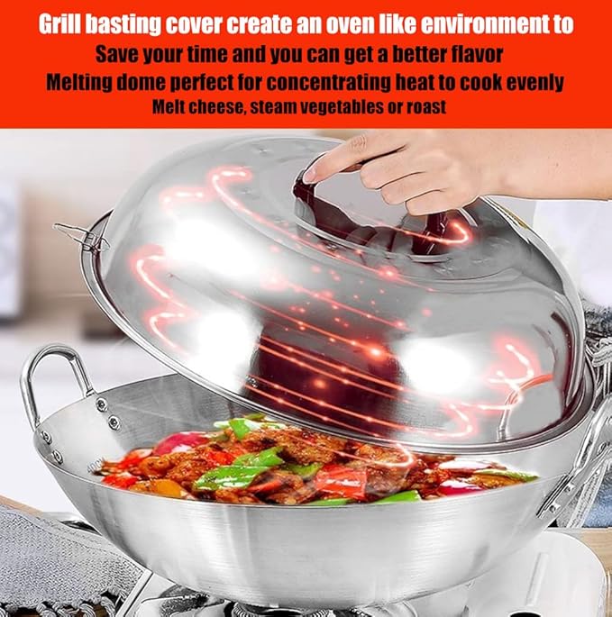 4 Piece Griddle Accessories Kit for Blackstone- 12'' Cheese Melting Dome Stainless Steel with 7'' Burger Bacon Press and 2 Pcs BBQ Heat Resistant Gloves for Flat Top Griddle Grill Indoor Outdoor