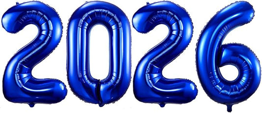 2026 Navy Blue Balloons, 40" Large Navy Blue 2026 Balloons Helium Mylar Foil Balloons for 2026 New Year Christmas Graduation Party Decoration