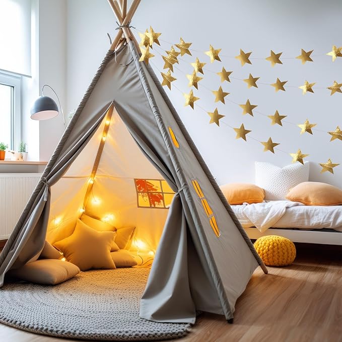 Patelai 210 Feet Glitter Star Garland Banner 2026 Party Decoration Double Side Star Hanging String Streamer Paper Twinkle for Graduation Wedding Birthday (Champagne Gold)