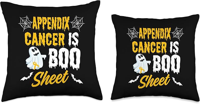 Appendix Cancer Is Boo Sheet Ghost Halloween Appendix Cancer Throw Pillow