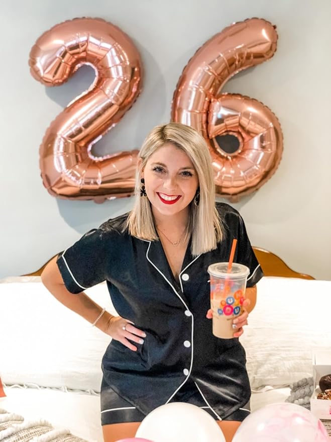 40 Inch Balloon Numbers, 16th Birthday Decorations for 1 6 16 61, Large Rose Gold Foil Sweet 16 Balloons Number for Wedding Memorial Day's Photo Shoot Decoration