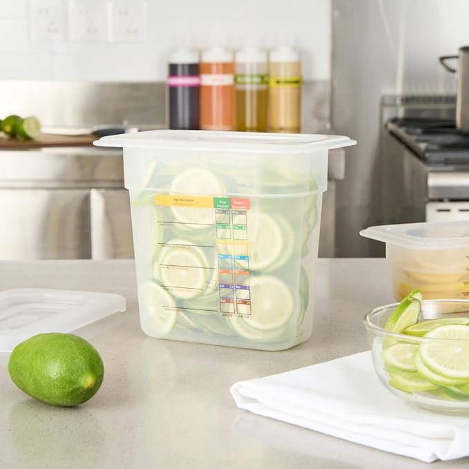 Restaurantware Food Storage Container 10 Pack of 6.8 x 4.2 x 5.9 Inches Plastic Stackable Storage Box White Reusable Label Container Dishwasher Safe For Restaurants And Kitchens