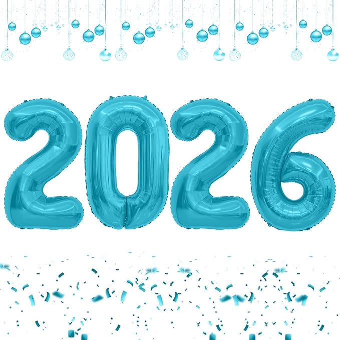 Blue 2026 Balloons, 2026 Number Balloons, 40 Inch Large Foil Graduation Balloon 2026 Numbers for Graduation Decorations Class of 2026, Props, Birthday, Anniversary, New Year Eve Party Decorations