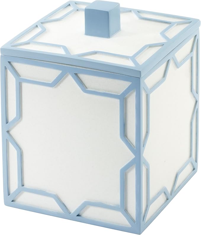 Izod – Vanity Accessory Set, Hand-Painted Sand Resin with Trellis Pattern & Sparkle Finish, Decorative Lotion Pump, Vanity Tray, & Covered Jar (Trellis)
