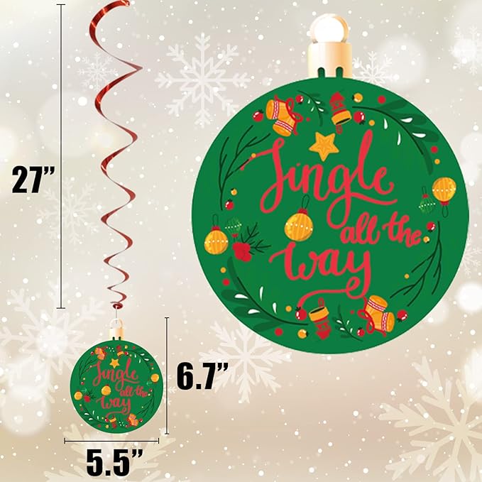 GOER 36 Pcs Christmas Decorations,Hanging Swirls for Christmas Party Supplies